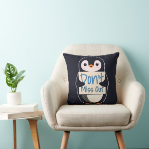 Cojín Decorativo Pingüino con Letrero Motivacional - No te Pierdas