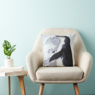 Cojín Decorativo Pingüino de Barbijo, Aves Antiguas de la Antártida