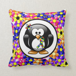Cojín Decorativo Pingüino De Cinta De Rompecabezas