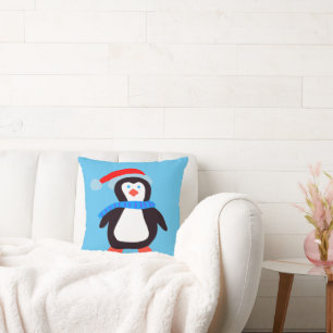 Cojín Decorativo Pingüino de invierno clásico
