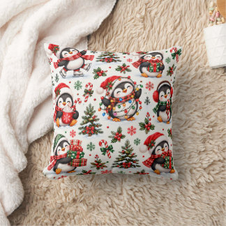 Cojín Decorativo Pingüino de Navidad Alegría Navideña