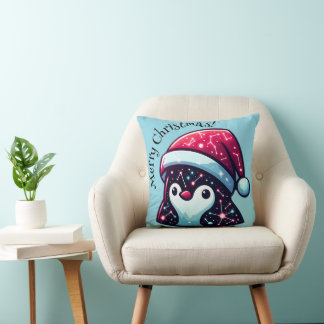 Cojín decorativo Pingüino Galaxy | Decoración cósm
