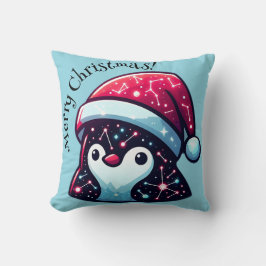 Cojín decorativo Pingüino Galaxy | Decoración cósm