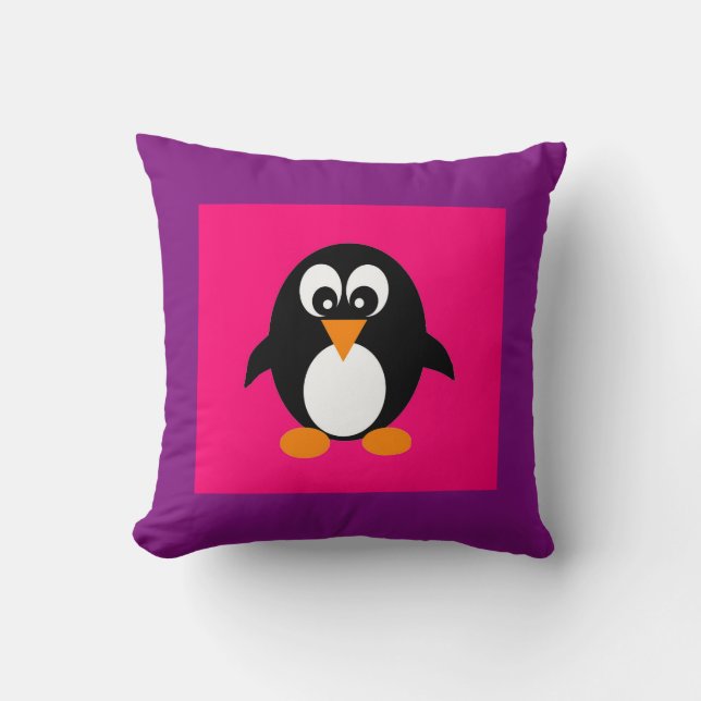 Cojín Decorativo Pingüino lindo (Anverso)