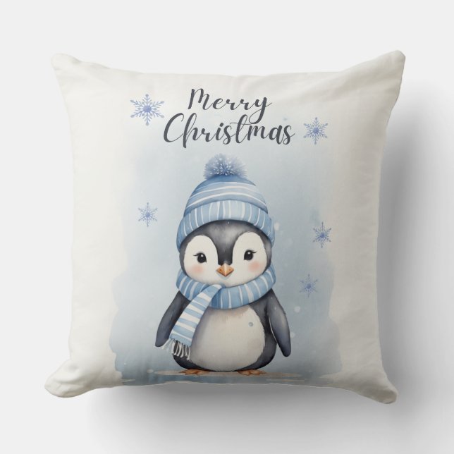 Cojín Decorativo "Pingüino lindo" (Anverso)