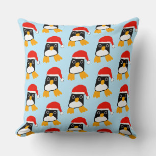 Cojín Decorativo Pingüino Lindo Con Sombrero De Navidad