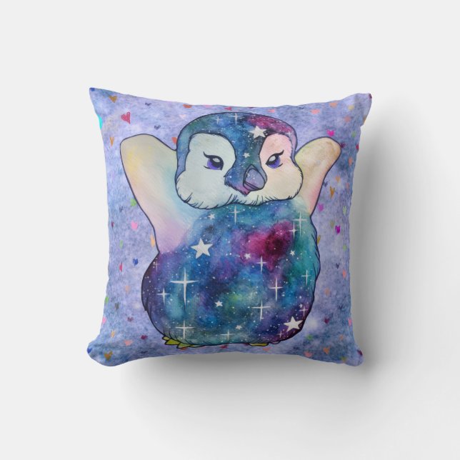 Cojín Decorativo Pingüino llamado Button (Anverso)