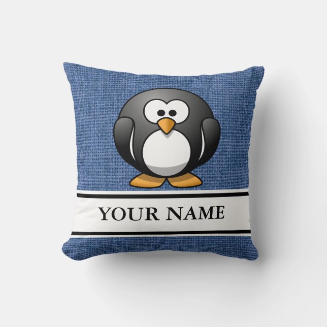 Cojín Decorativo Pingüino personalizado (Anverso)