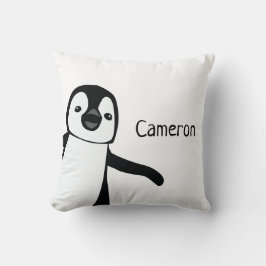 Cojín Decorativo Pingüino personalizado blanco y negro | Bebé