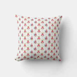 Cojín Decorativo Pingüino Reno Esquís Invierno Lindo
