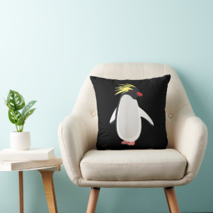 Cojín Decorativo Pingüino Saltarrocas Adorable Animal Antártico Div