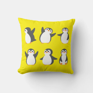 Cojín Decorativo Pingüinos de Dibujos Animados Lindos
