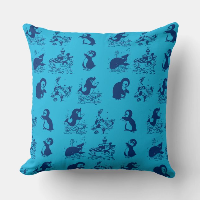 Cojín Decorativo pingüinos en la Antártida (Anverso)