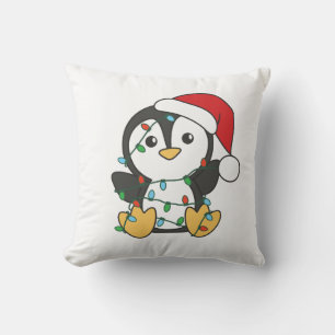 Cojín Decorativo Pingüinos Navidades de pingüino en invierno