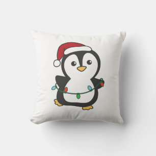 Cojín Decorativo Pingüinos Navidades de pingüino en invierno