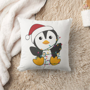 Cojín Decorativo Pingüinos Navidades nevan animales de invierno pin