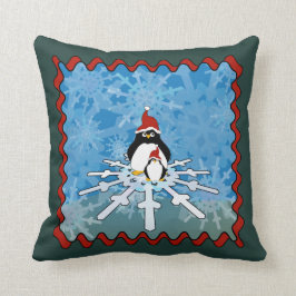 Cojín Decorativo Pingüinos y conejitos de invierno