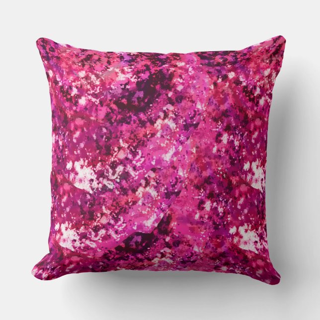 Cojín Decorativo Pink Abstract Splatter Throw Pillow  (Anverso)