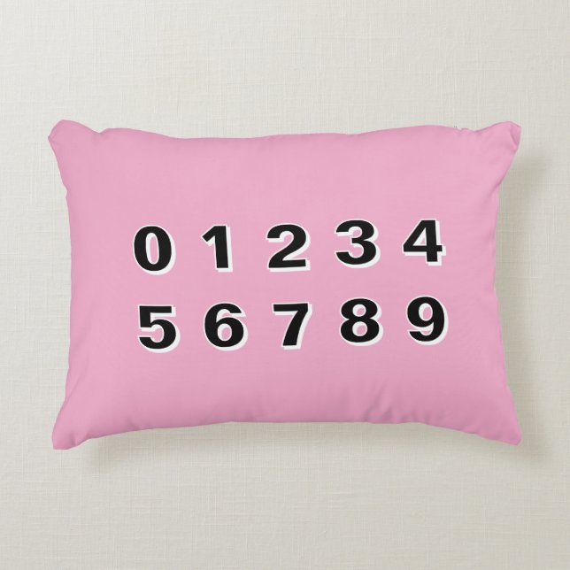 Cojín Decorativo Pink Alphabet and Numbers Accent Pillow (Anverso)