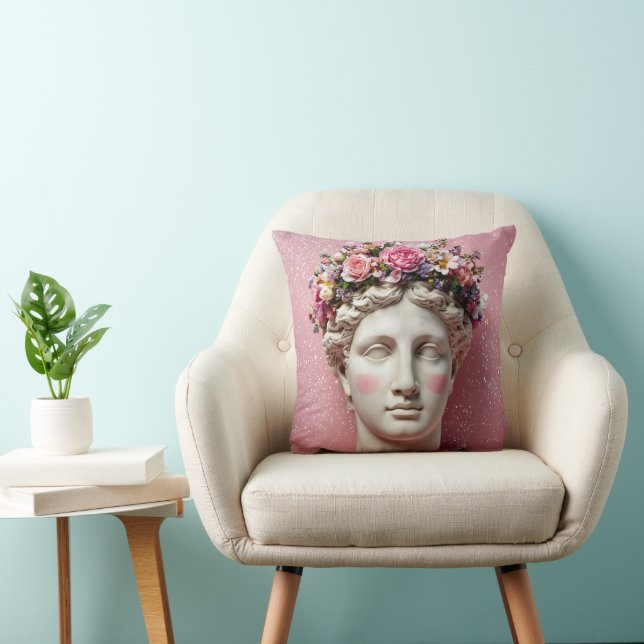 Cojín Decorativo Pink Ancient Greek Woman Pillow. (Silla)