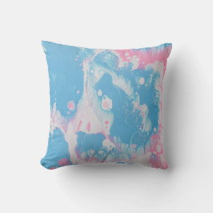 COJÍN DECORATIVO PINK AND BLUE ABSTRACT PAINTING