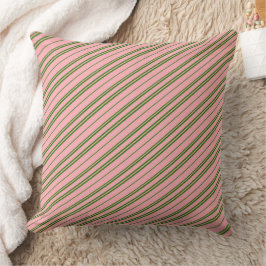 Cojín Decorativo Pink and Green Candy Cane Stripes 
