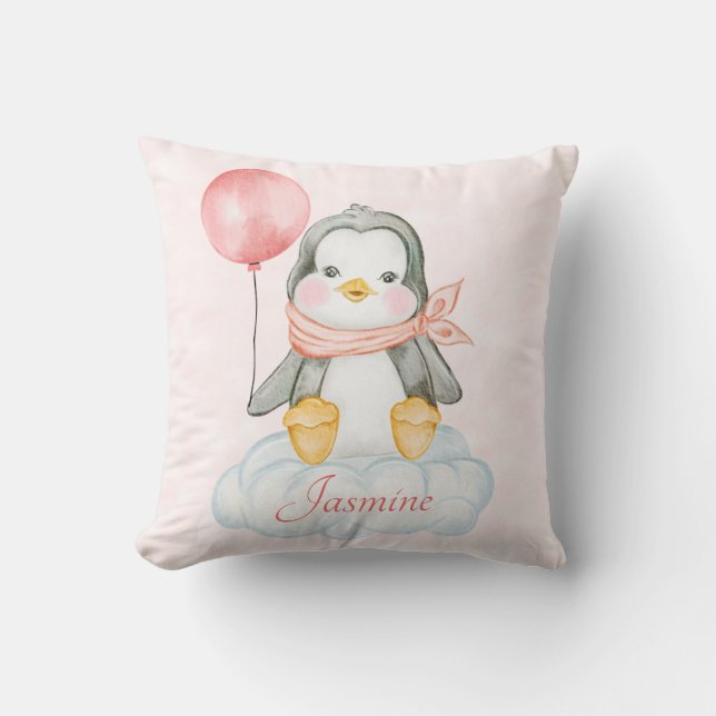 Cojín Decorativo Pink Baby Girl Penguin (Anverso)