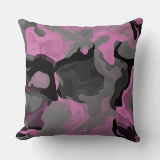 Cojín Decorativo Pink Black and Gray abstract