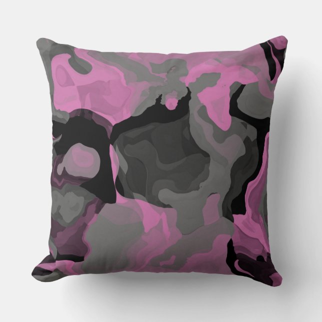 Cojín Decorativo Pink Black and Gray abstract (Anverso)