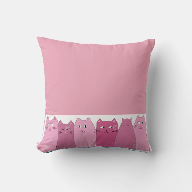 Cojín decorativo PINK CATS (Anverso)