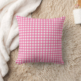 Cojín Decorativo Pink Checkered Plaid Throw Pillow 
