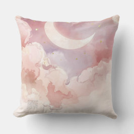 Cojín Decorativo Pink Cloud & Moon Throw Pillow – Lullaby QR Code