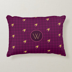 Cojín Decorativo Pink con acento dorado Houndstoth Accent Pillow