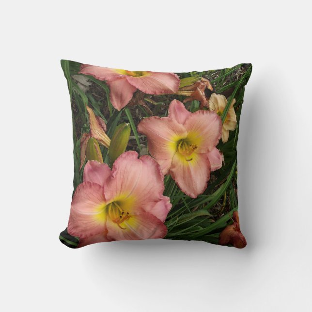 Cojín Decorativo Pink Daylilies Pillow (Anverso)