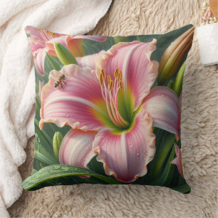 Cojín Decorativo Pink Daylily Floral