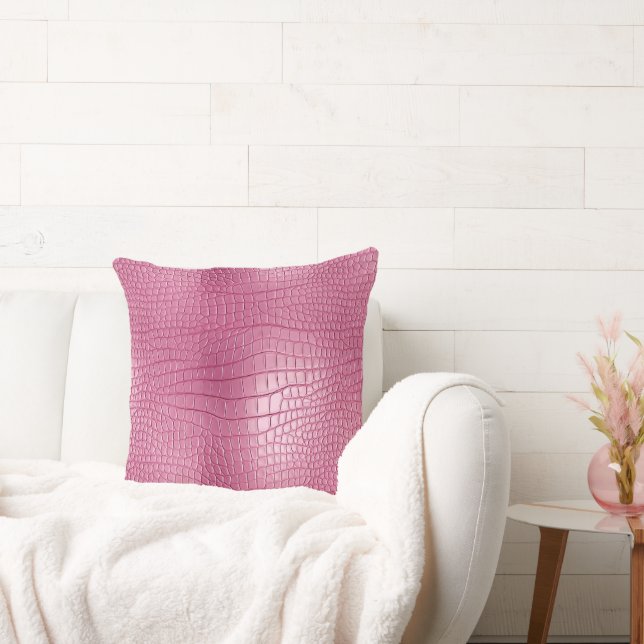 Cojín Decorativo Pink Faux Alligator Animal Print (Sofá)