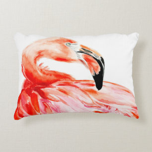 Cojín Decorativo Pink Flamingo bird profile portrait, amazing beaut