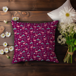 Cojín Decorativo Pink Flamingo lindo patrón rojo
