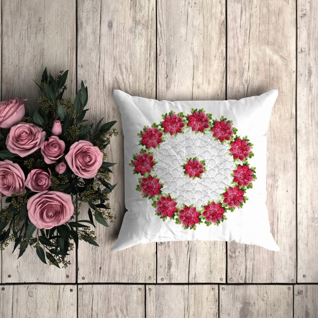 Cojín Decorativo Pink floral crochet throw pillow (Subido por el creador)