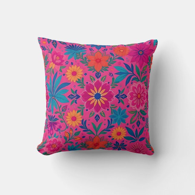Cojín Decorativo pink floral cushion (Anverso)