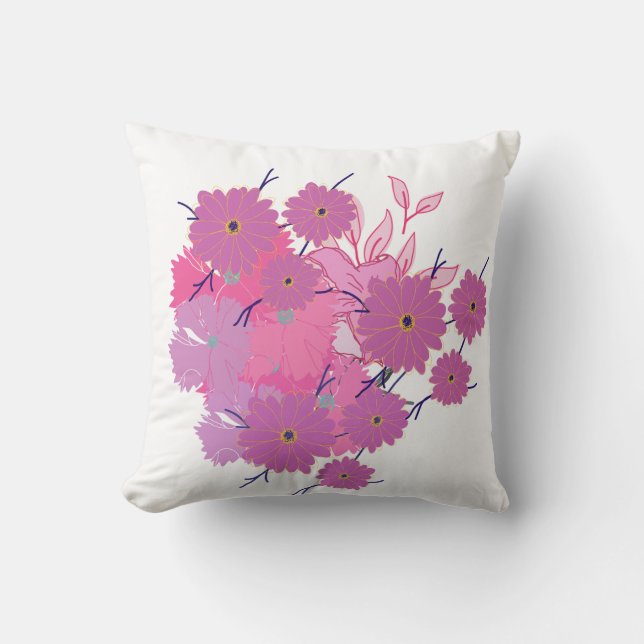 Cojín Decorativo Pink Flower Couch Pillow (Anverso)