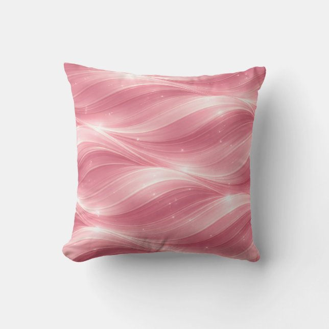 Cojín Decorativo Pink Fluid Wave Pattern Throw Pillow (Anverso)