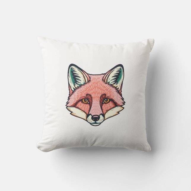Cojín Decorativo Pink fox Face (Anverso)