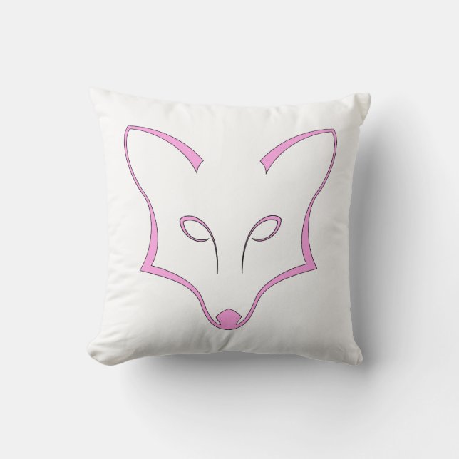 Cojín Decorativo Pink Fox Logo Throw Pillow (Anverso)