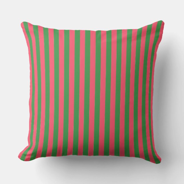 Cojín Decorativo Pink Green Stripes,Lovely,Modern, Simple, Trendy (Anverso)