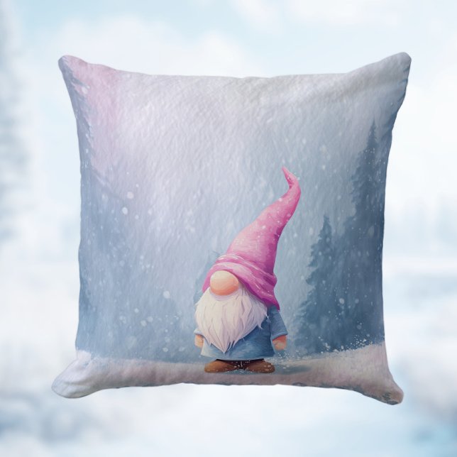 Cojín Decorativo Pink Hat Winter Gnome (Subido por el creador)