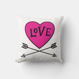 Cojín Decorativo Pink Heart Cupid's Bows LOVE