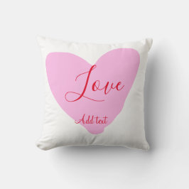 Cojín Decorativo Pink heart love happy Valentine's day text red nam