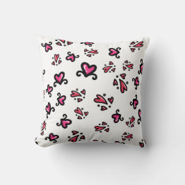 Cojín Decorativo Pink Hearts Pattern – Cute Doodle Design