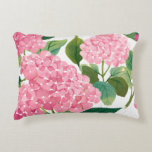 Pink Hydrangea Watercolor Floral Coastal